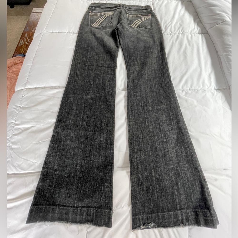 7-seven for all mankind black/grey low rise jean 30